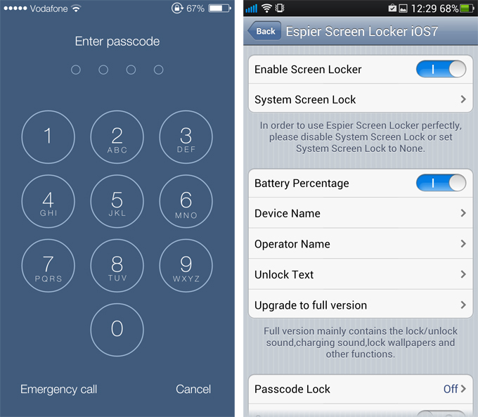 Espier Screen Locker iOS 7