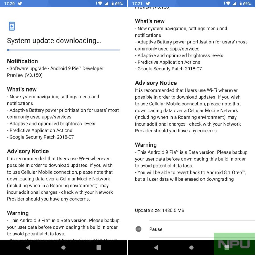 Android P en el Nokia 7 Plus